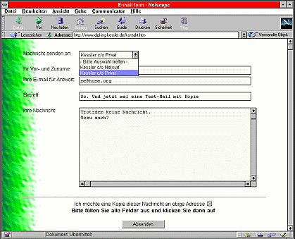 Dimke's Contact Form Screenshot